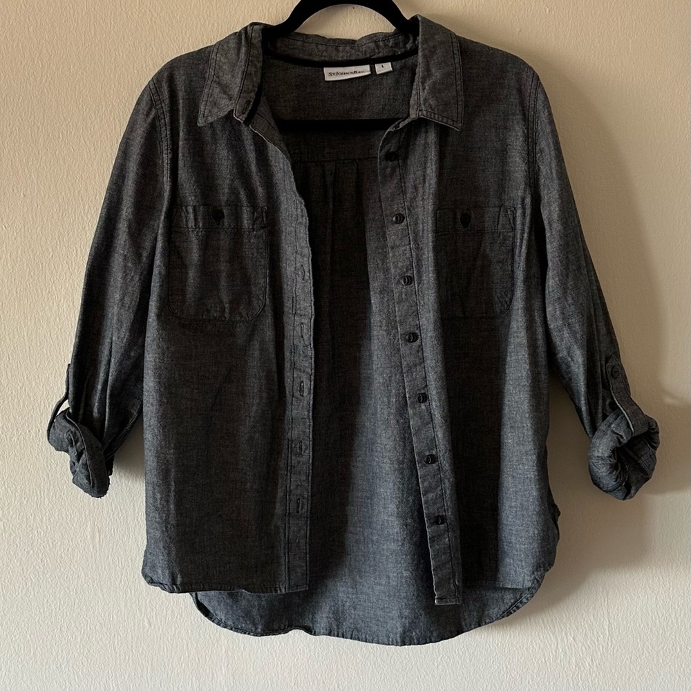 St. John's Bay Charcoal Button-Down Shirt